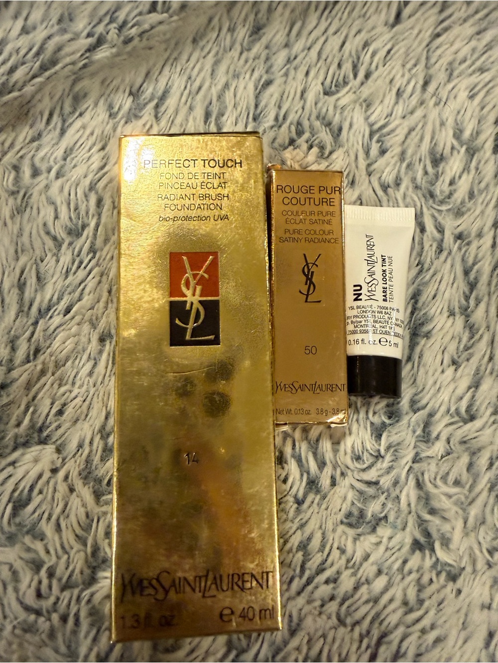 Yves Saint Laurent Gold Metallic Makeup Boxes